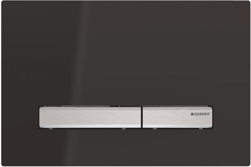 115.788.DW.2 Смывная клавиша Geberit Sigma50 для двойного смыва к 111.300/350/361/362/380/390/796 черный глянцевый/металлический хромированный, фото 1